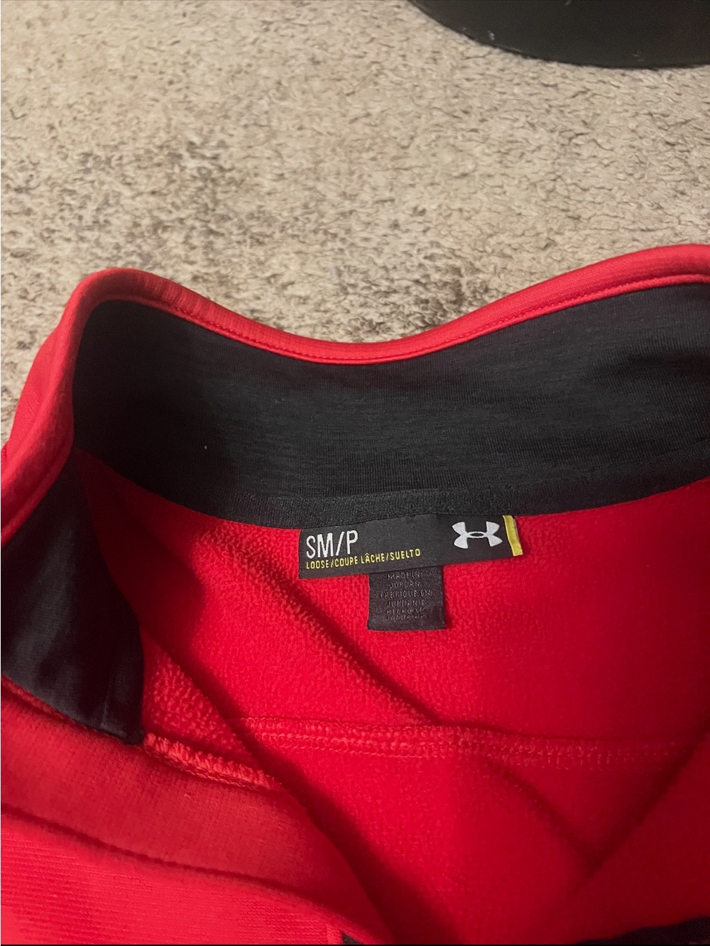 Under Armour Men's Bright Red Quarter-Zip Performance Sweater - Picture 6 of 6